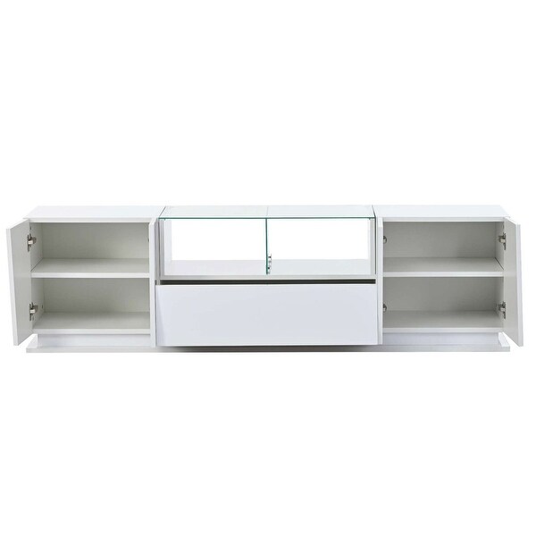 70'' Width Modern High Gloss TV Stand with Tempered Glass