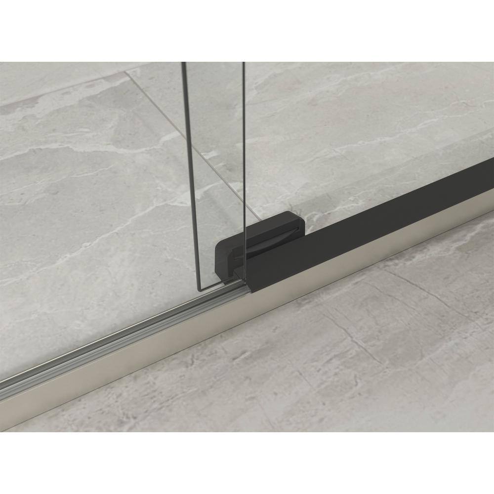 KOHLER Elate 59.625 in. W x 56.75 in. H Sliding Frameless Tub Door in Anodized Matte Nickel with Crystal Clear Glass 707609-6L-MX