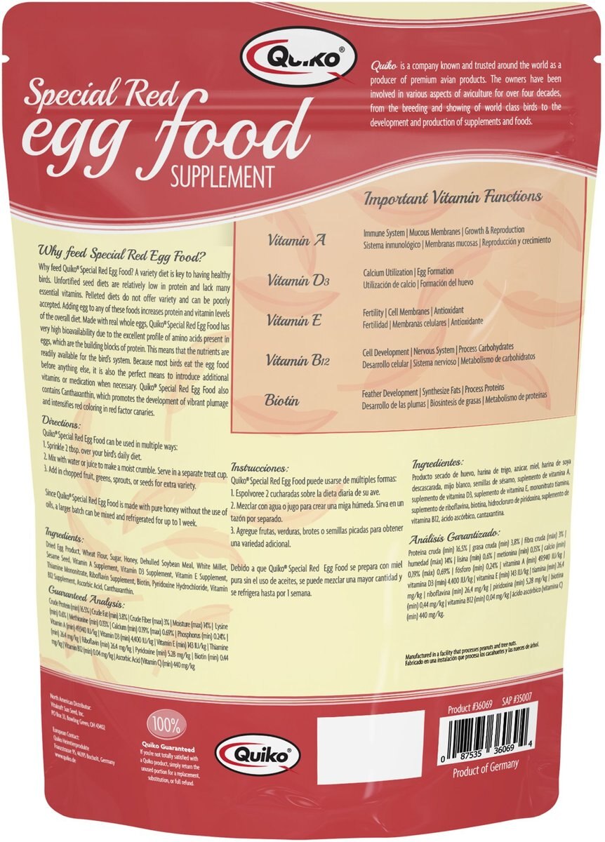 Quiko Special Red Egg Food Supplement for Red Factor Canaries