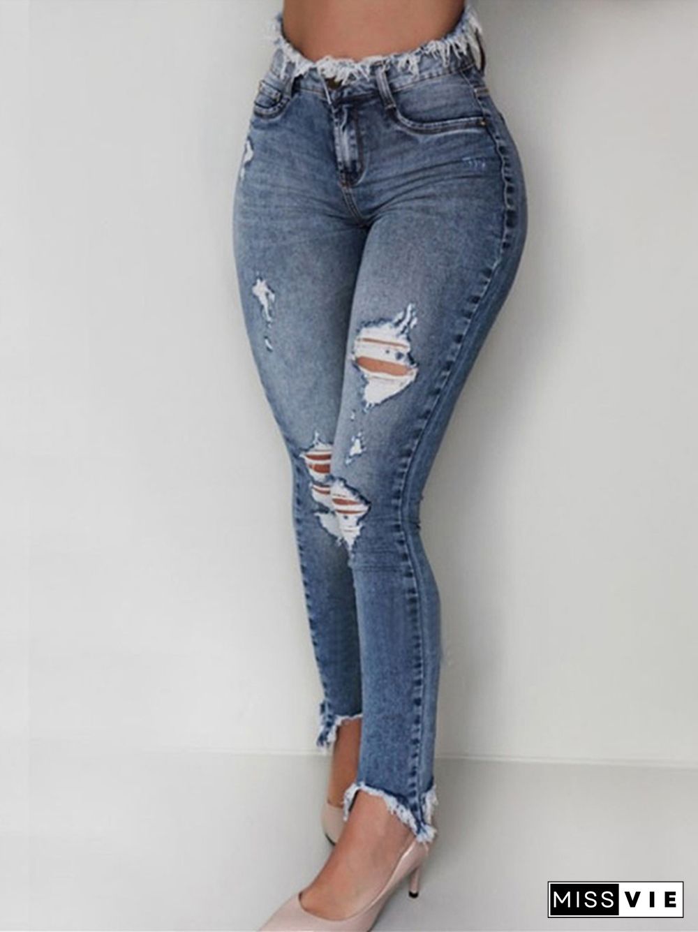 Fringed Slim Slim Jeans