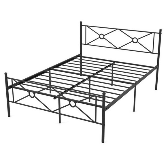 Costway Full/Queen Size Metal Platform Bed Frame w...