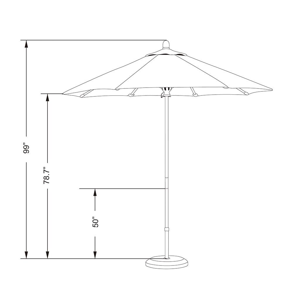 California Umbrella 7.5 Ft. Octagonal Hardwood Patio Umbrella W/ Push Lift and Hardwood Ribs