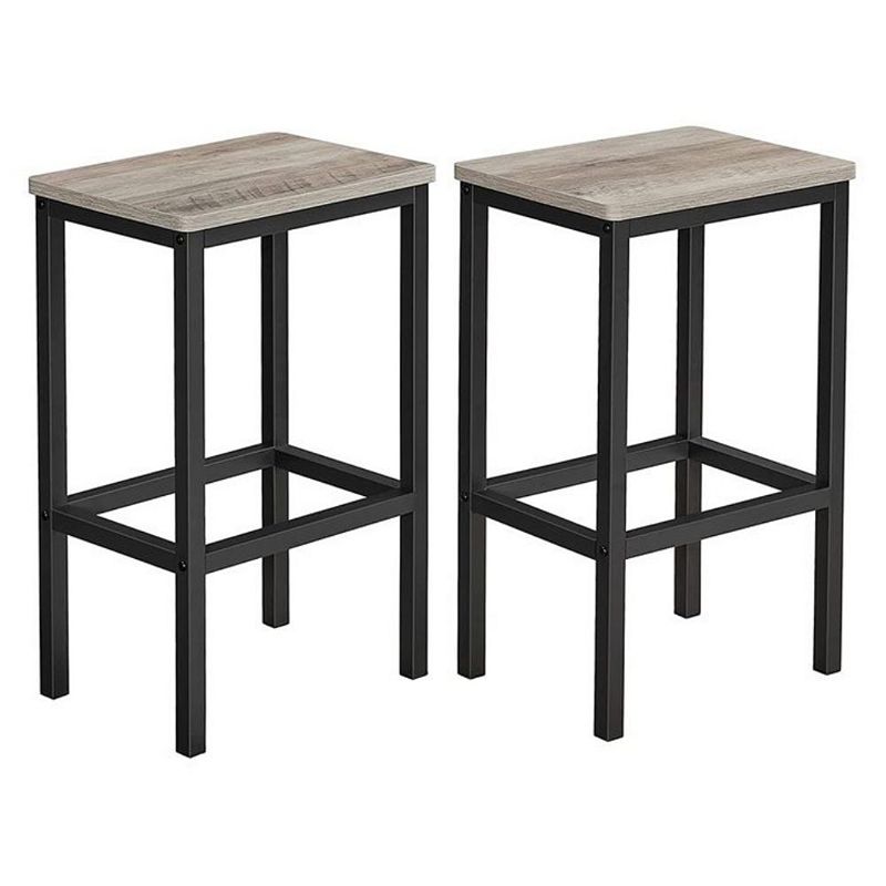 BreeBe Set of 2 Greige Bar Stool with Metal Frame