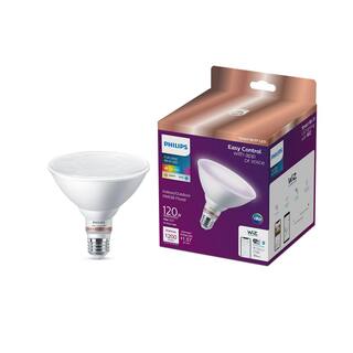 Philips 120-Watt Equivalent PAR38 LED Smart Wi-Fi Color Changing Light Bulb powered by WiZ with Bluetooth (1-Pack) 562496