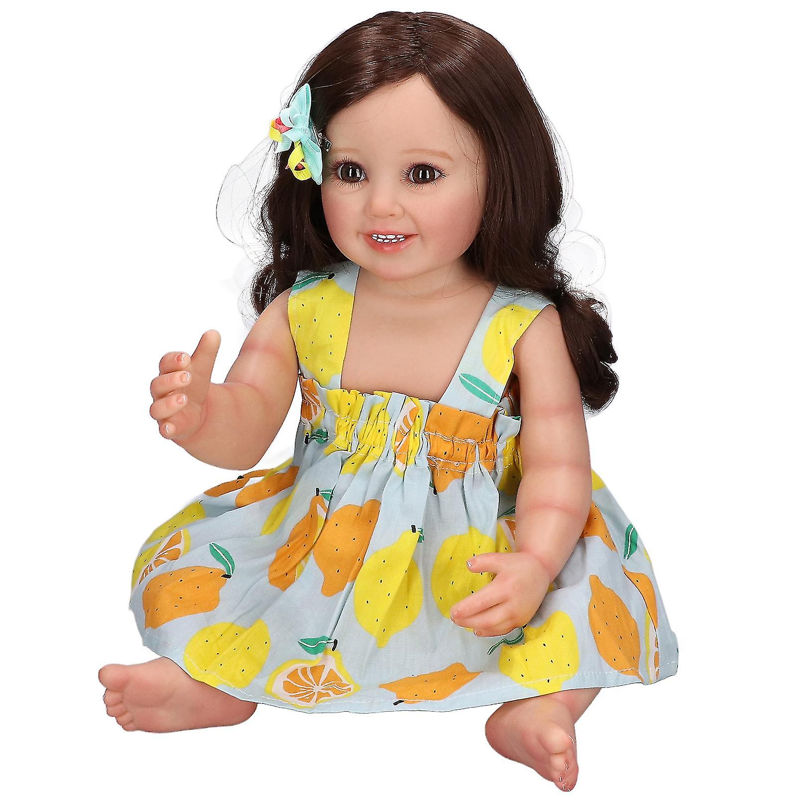 Reborn Baby Doll Full Vinyl Body Lifelike Newborn Baby Girls Dolls Gift with Clothes 55cm/21.7inches