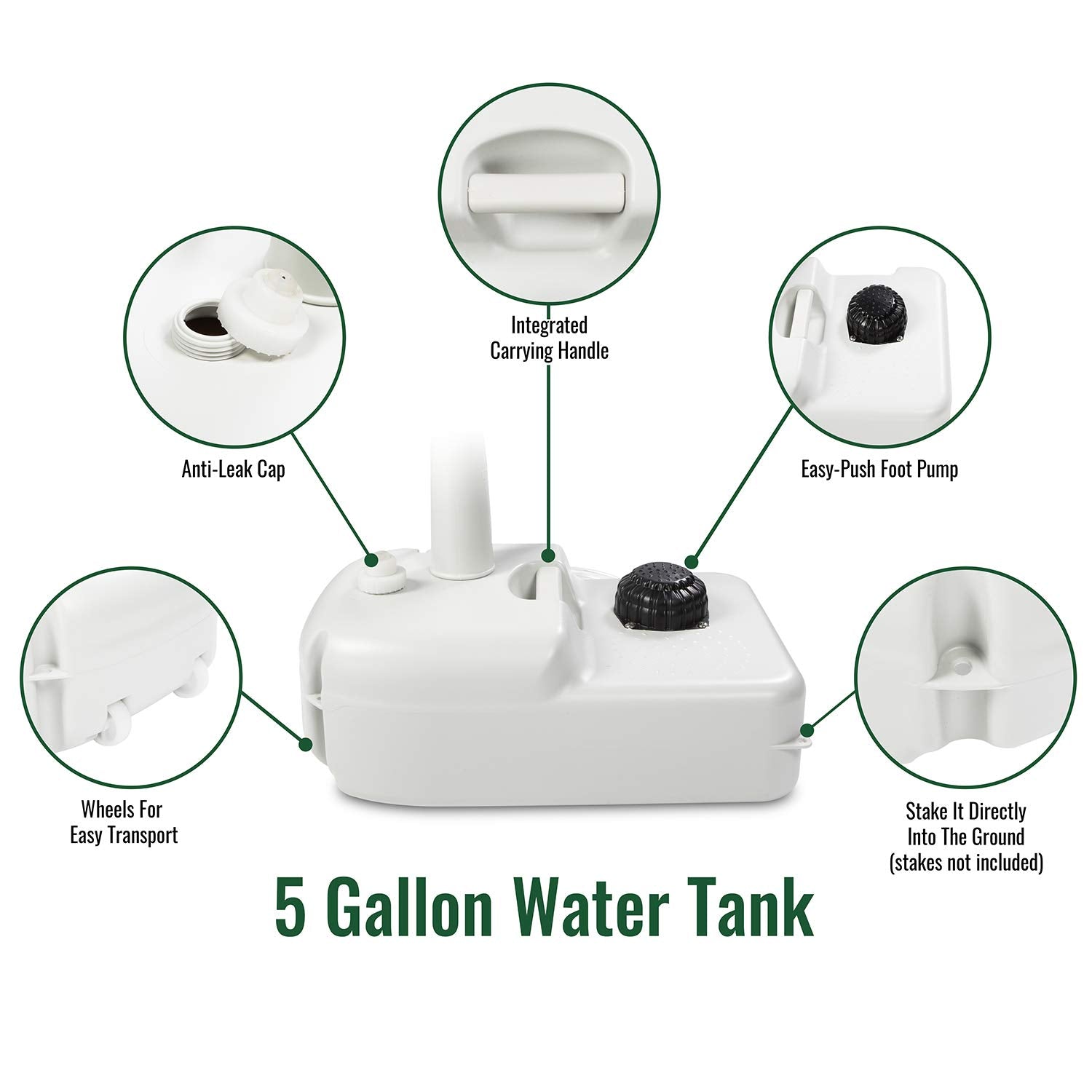 Hike Crew Portable Sink 19.25"x12.9"x33", Outdoor Sink & Hand Washing Station, 19L Water Tank, White