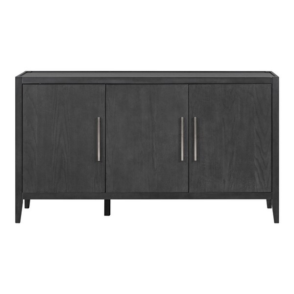 Wooden Sideboard with 3 Metal handles and 3 Doors， Adjustable Shelf