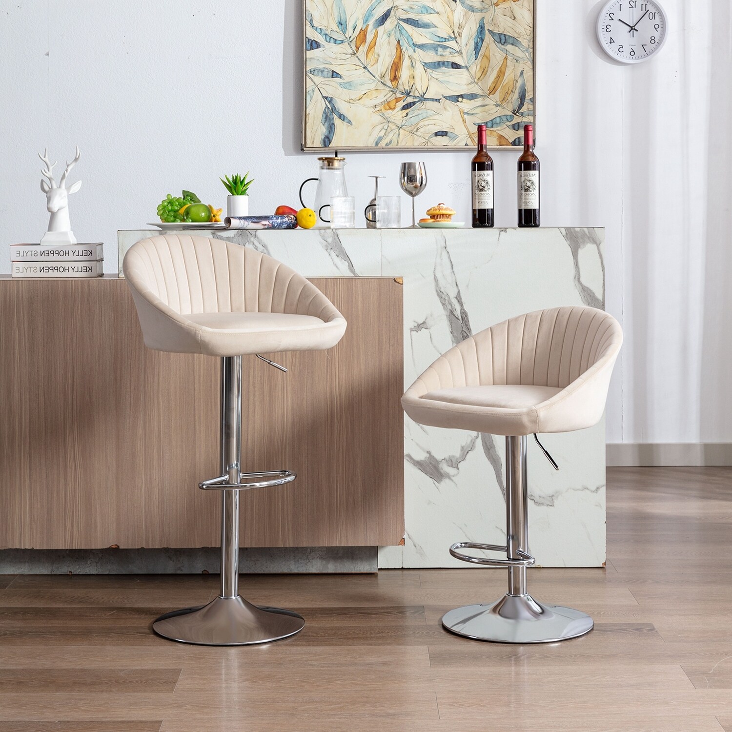 Adjustable Counter Height Bar Stools Set of 2