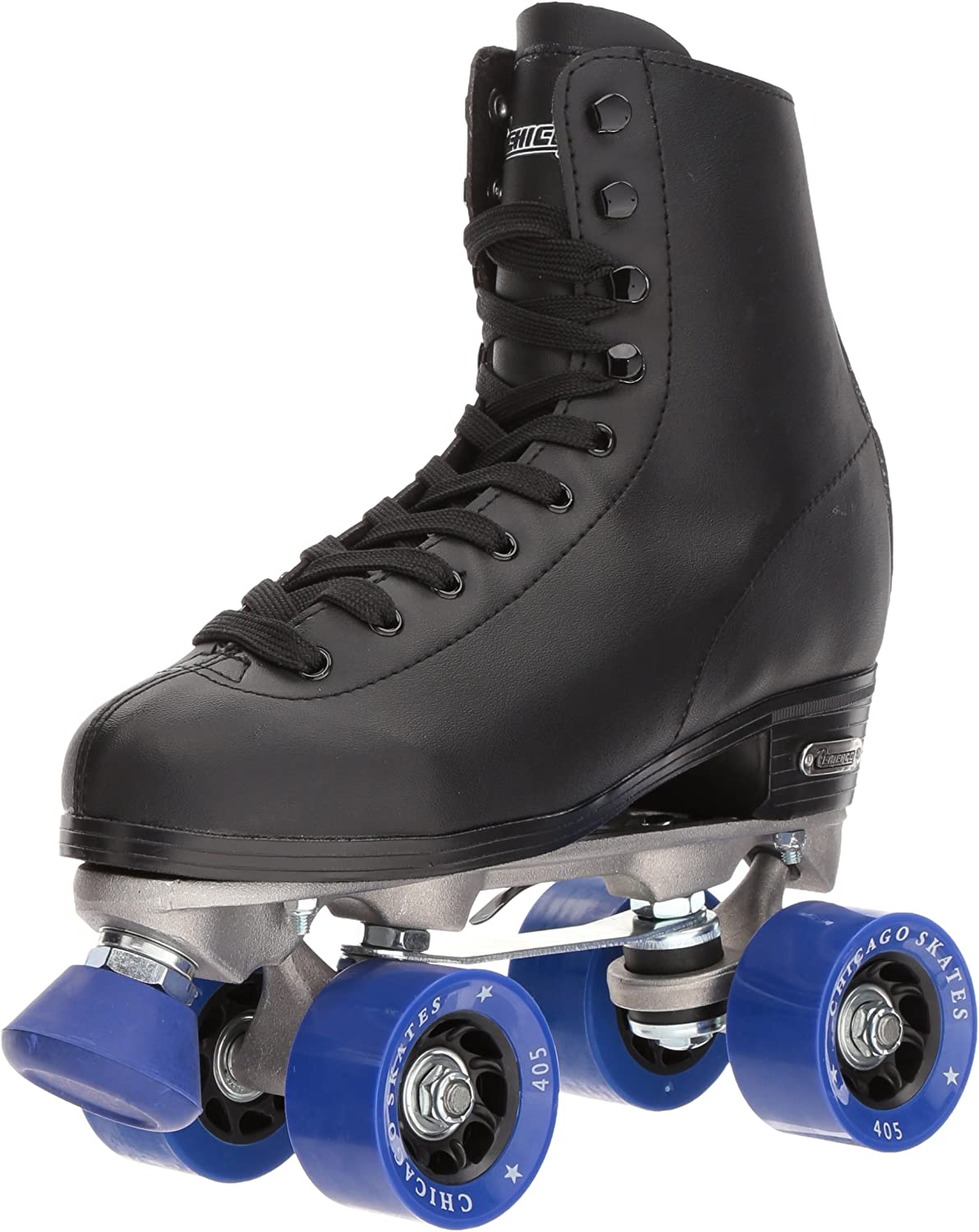 CHICAGO SKATES Men's Classic Roller Skates - Premium Black Quad Rink Skates