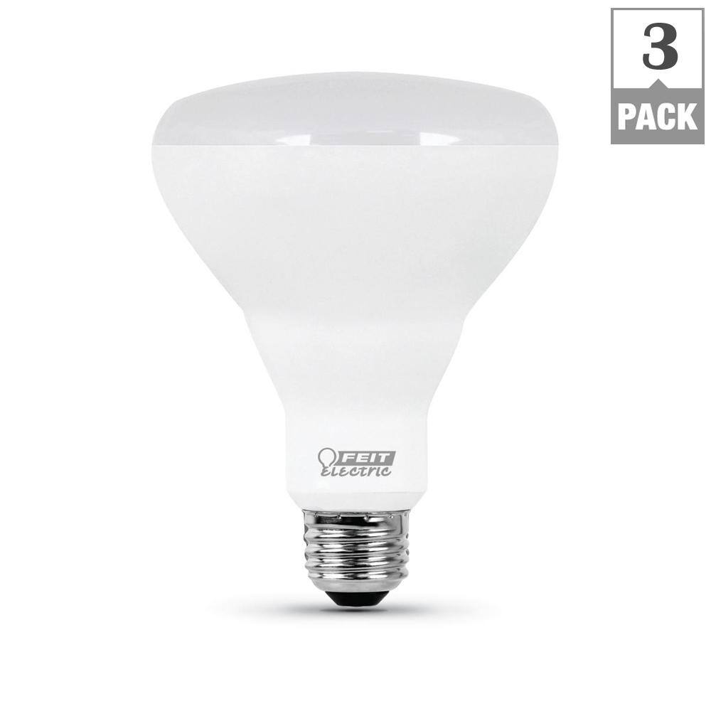 Feit Electric 65-Watt Equivalent BR30 Dimmable CEC Title 20 ENERGY STAR 90+ CRI Flood LED Light Bulb Soft White 2700K (3-Pack) BR30DM927CA3