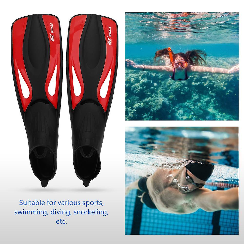 WHALE 1 Pair Adults Water Sports Snorkeling Diving Rubber Swimming Foot Fins (S)