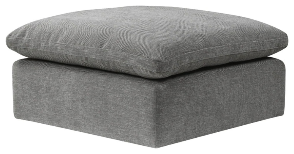 Benzara BM276220 Shar 37 quotSquare Ottoman  Removable Pillow Top Cushion  Gray   Transitional   Footstools And Ottomans   by Uber Bazaar  Houzz