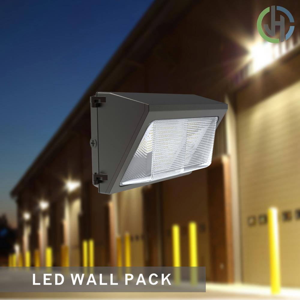 JH LED 450-Watt Integrated LED Bronze Outdoor Security Commercial Wall Pack Light 6500 Lumens 5000K JH-RWP50W-82F