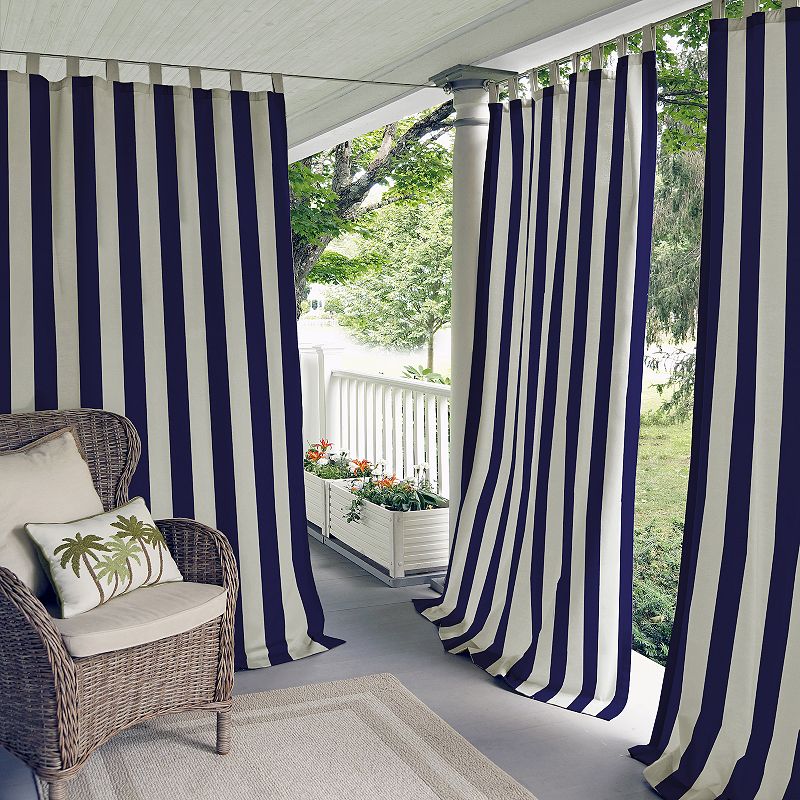 Elrene Home Fashions Highland Stripe Indoor/Outdoor Window Curtain