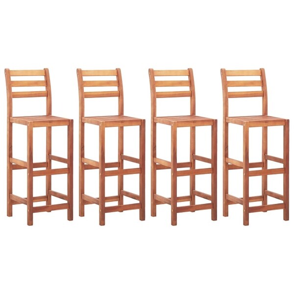 vidaXL Bar Stools 4 pcs Solid Acacia Wood - 15.7