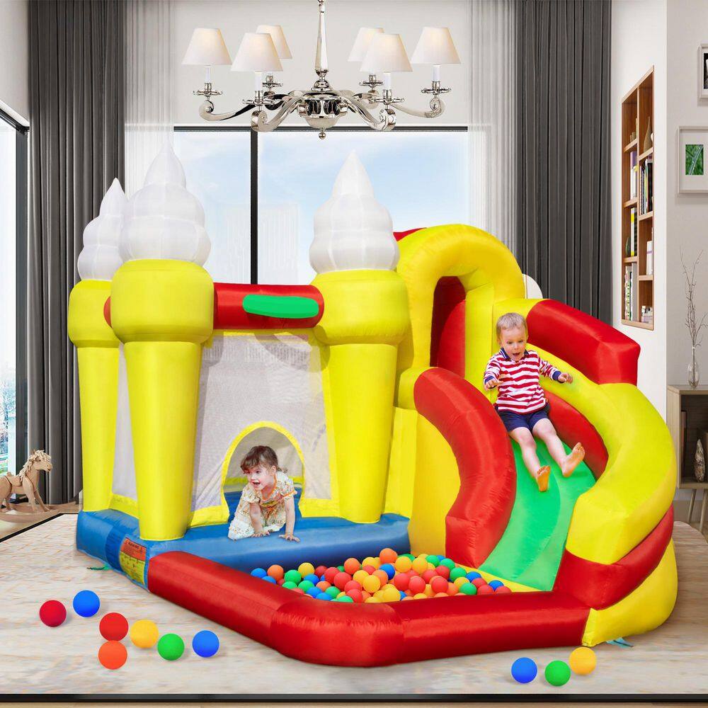 Nyeekoy 5-in-1 Inflatable Bouncy Castle Kids Bounce House with Slide Storage Bag and Repair Kit TH17G0899-GM