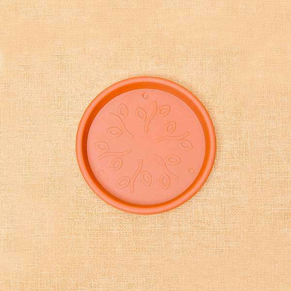 3 inch (8 cm) Round Plastic Plate for 3 inch (8 cm) Grower Pots (Terracotta Color) (set of 6)