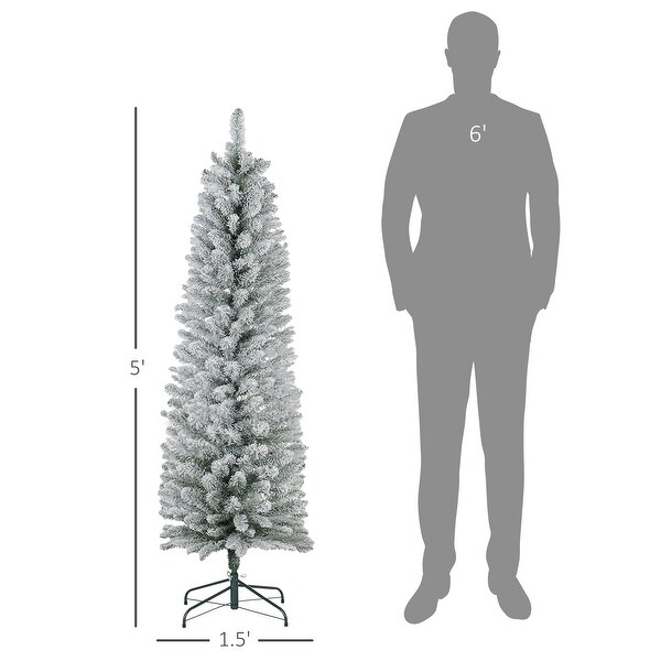 5ft Artificial Pencil Christmas Tree with Metal Base