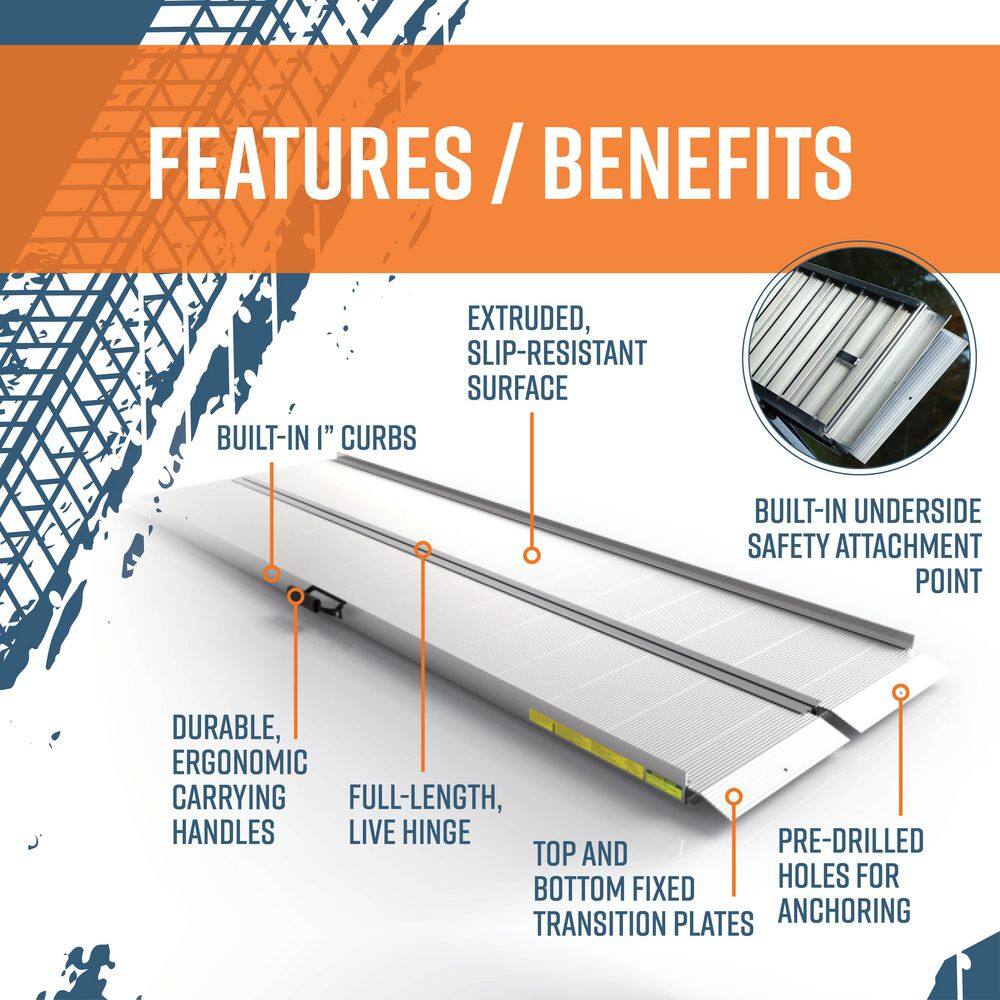 EZ-ACCESS TRAVERSE 8 ft. Singlefold Aluminum Loading Ramp TRAVERSE SF08