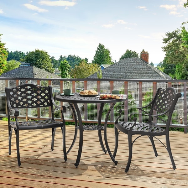 NUU Garden Outdoor 3 Pieces Cast Aluminum Bistro Set