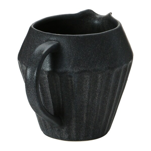 14 oz. Stoneware Pitcher， Reactive Glaze， Matte Black Finish (Each One Will Vary)