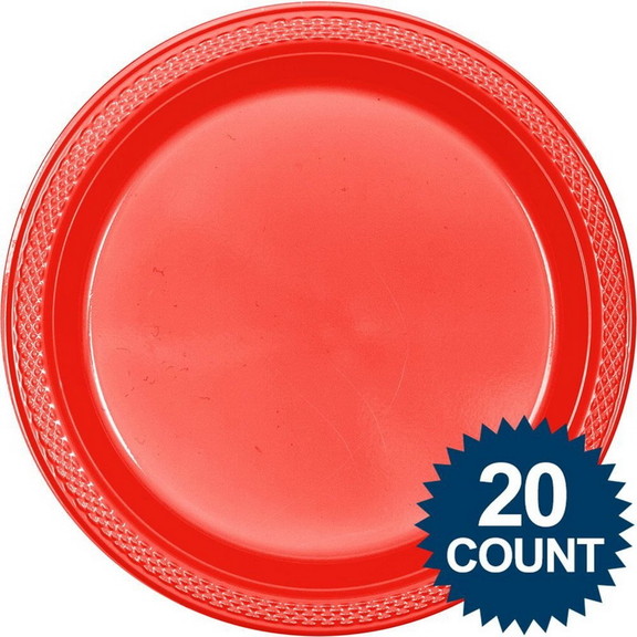 Amscan 265741 Red Plastic Plates 10 (20 count)   ...