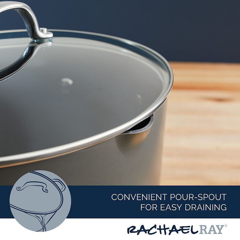 Rachael Ray 8-qt. Hard Anodized Nonstick Cookware Oval Stockpot with Lid