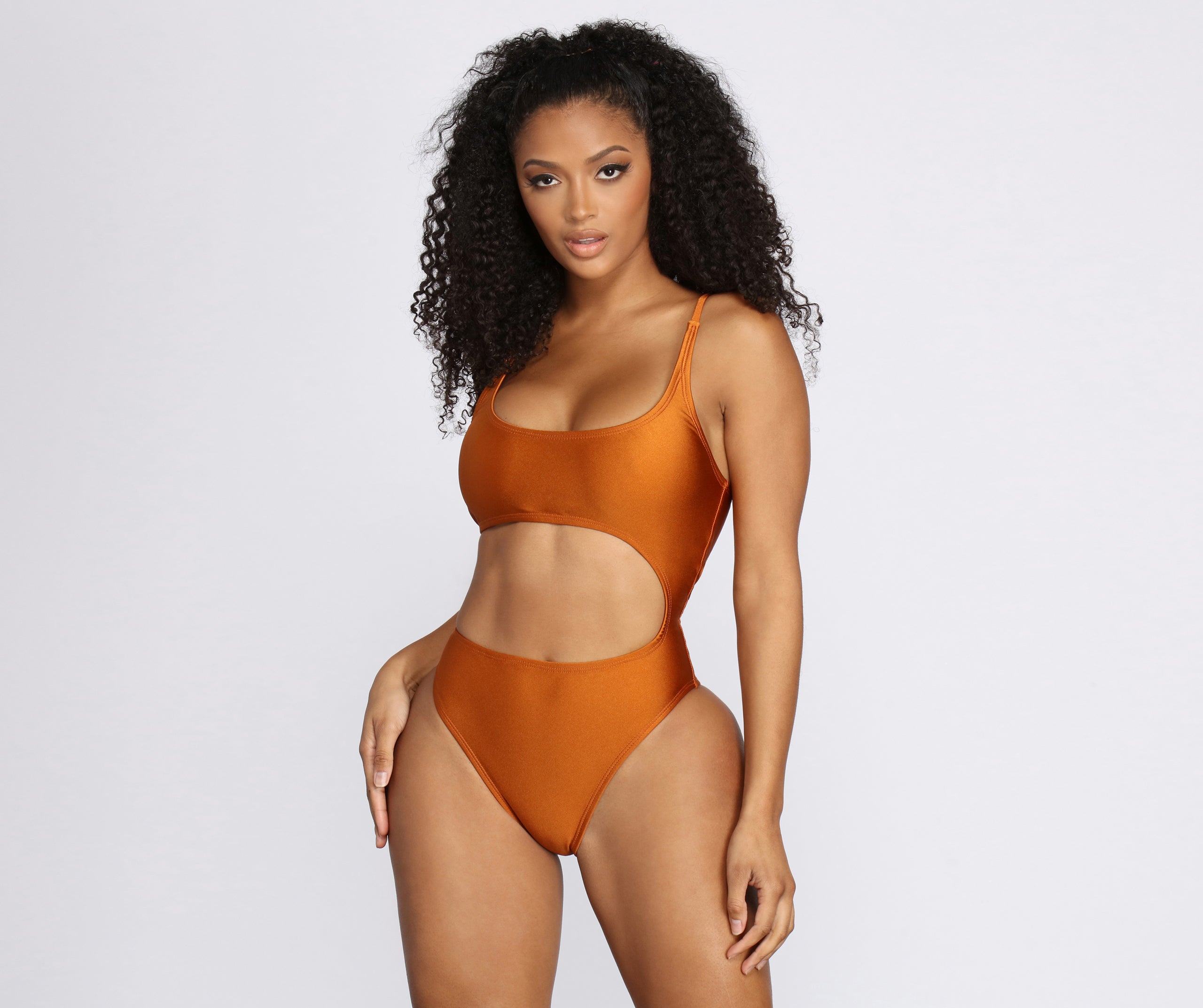 Seas The Day Cut Out One Piece Bathing Suit