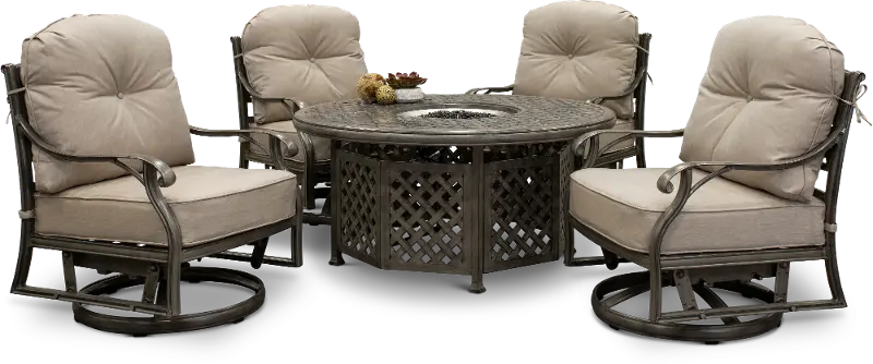 Macan 5 Piece Patio Fire Pit Set