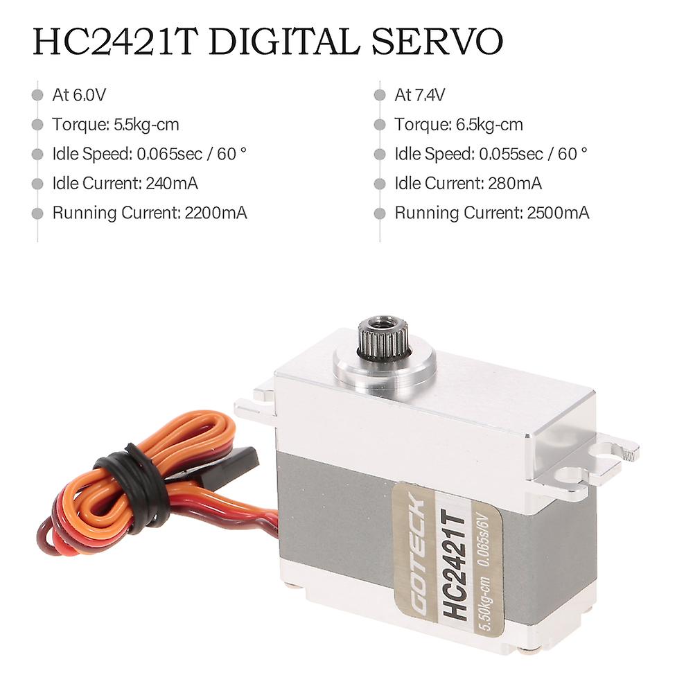 Goteck Hc2421t Metal Gear High Torque 6.5kg Digital Servo With Coreless Motor Waterproof For Rc Car Helicopter Boat Robot No.266678