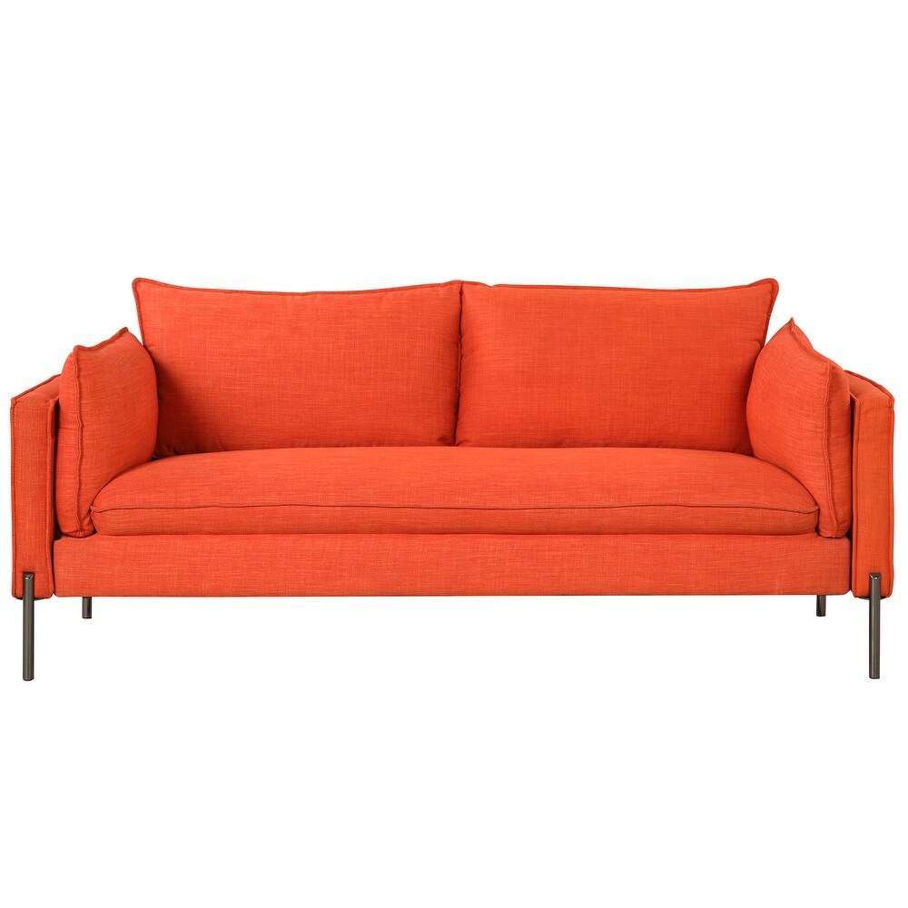 3 Seat Linen Fabric Upholstered Couch Sofa