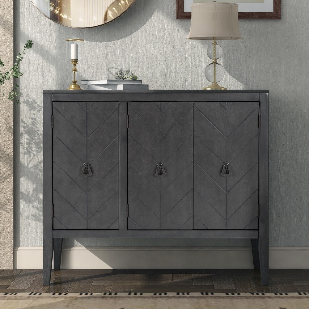 Modern Accent Storage Cabinet Console Table with Adjustable Shelf