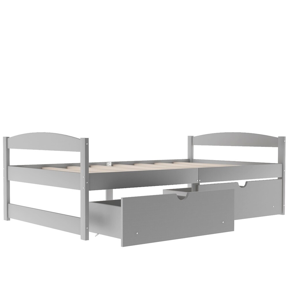 Harper   Bright Designs Twin Platform Bed with Two Drawers