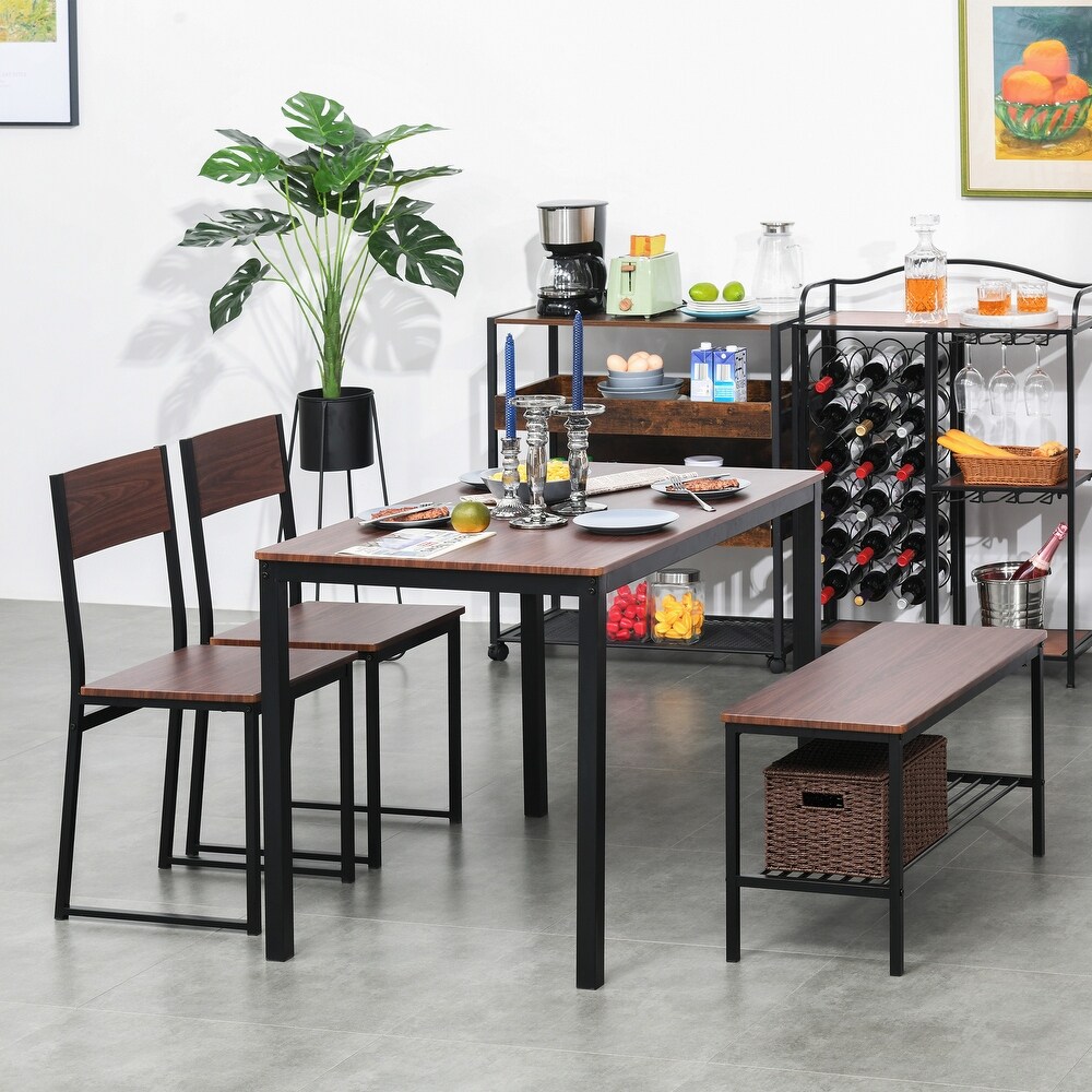 HOMCOM 4 piece Industrial Dining Table Set