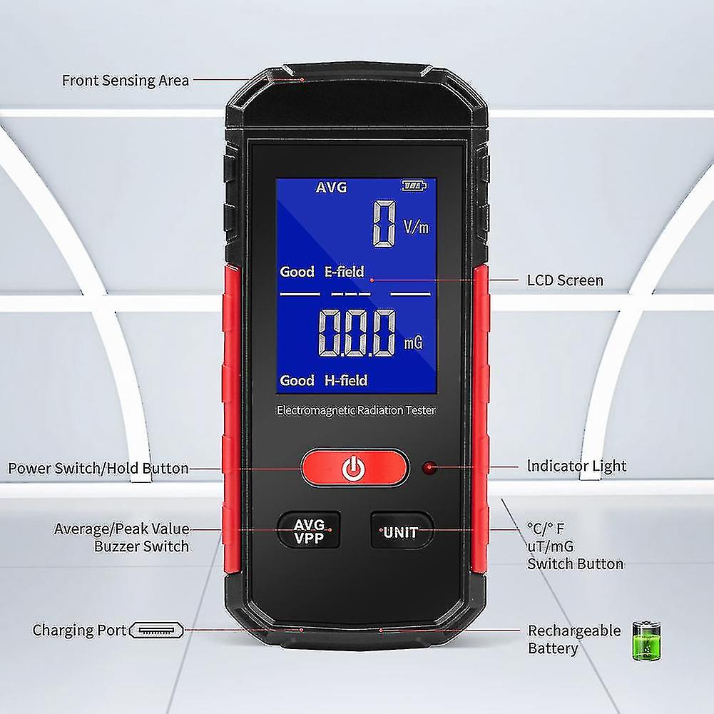 Emf Meter， Electromagnetic Radiation Detector， Rechargeable Digital Emf Tester， Electric/magnetic F-dt