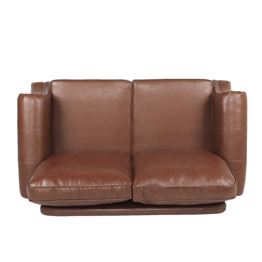 Lawton Faux Leather Loveseat with Nailhead Trim by Christopher Knight Home