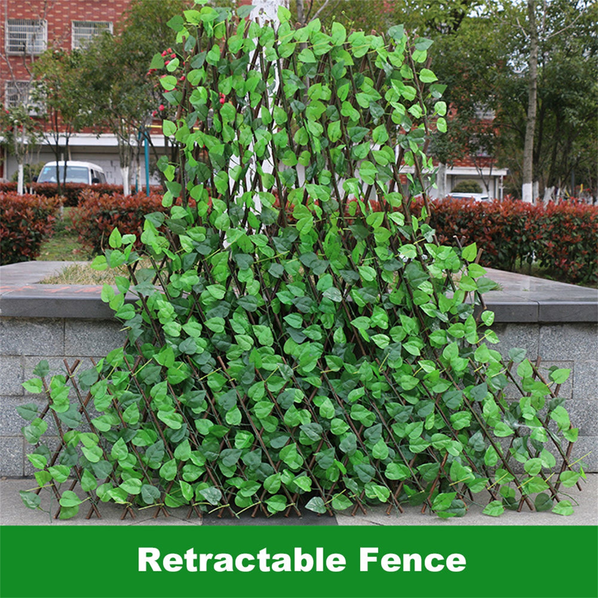 Artificial Garden Fence Eco-Friendly Stretchable Decoration Green Wall for Home Balcony Restaurant