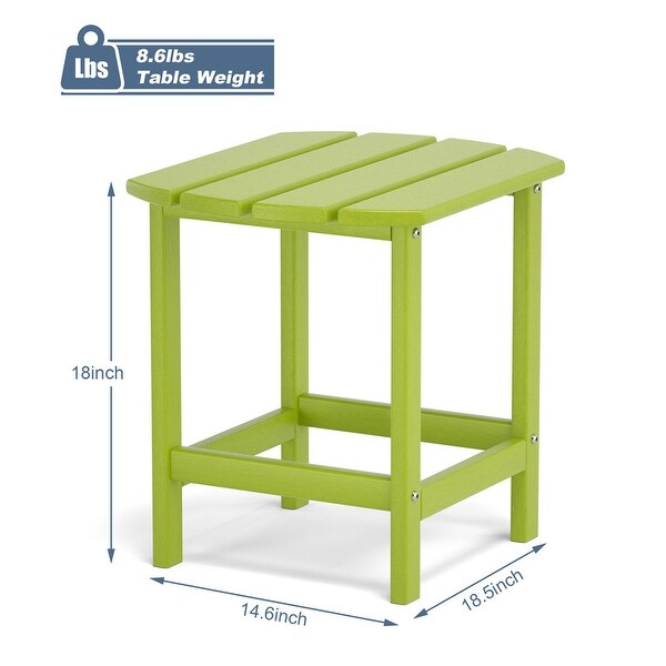 Patio Adirondack Side Table，Outdoor End Tables HDPE AllWeather Resistant