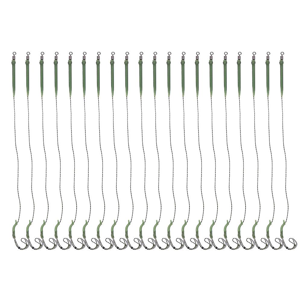 20pcs Barbed Hooks Portable 20cm/7.9in Stainless Steel Fishhook Carp Fishing Tackle2