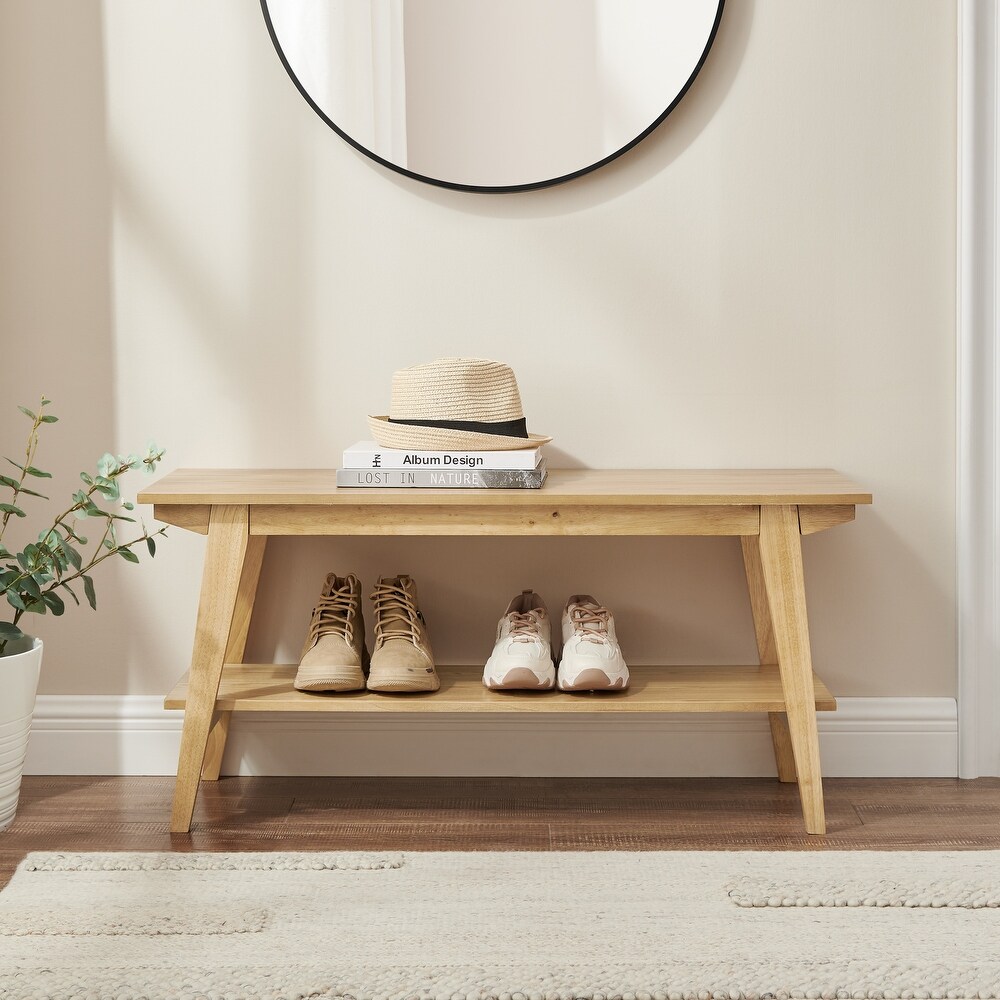 Middlebrook Contemporary Entry Bench with Storage Shelf