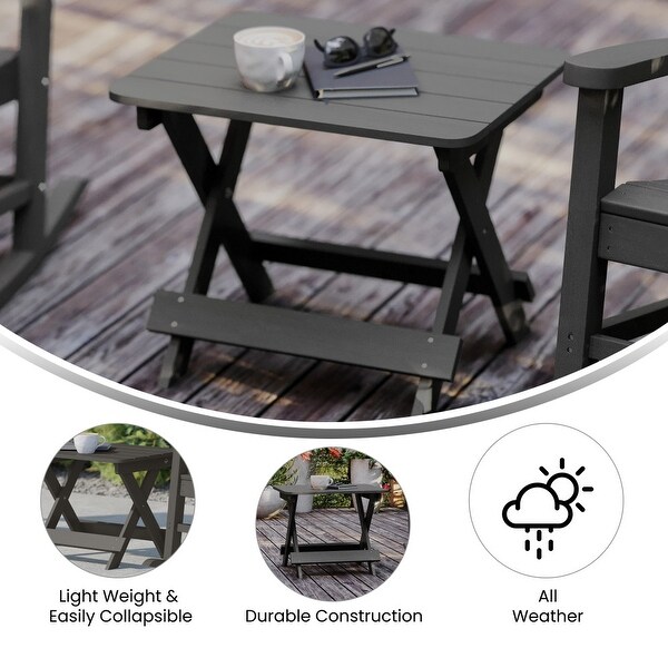 Commercial Grade AllWeather Portable Folding Adirondack Side Table