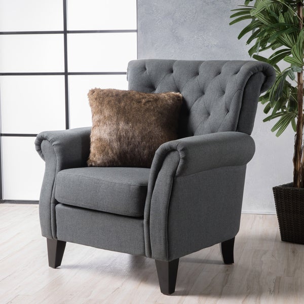 Merritt Contemporary Fabric Tufted Chair by Christopher Knight Home - 37.00