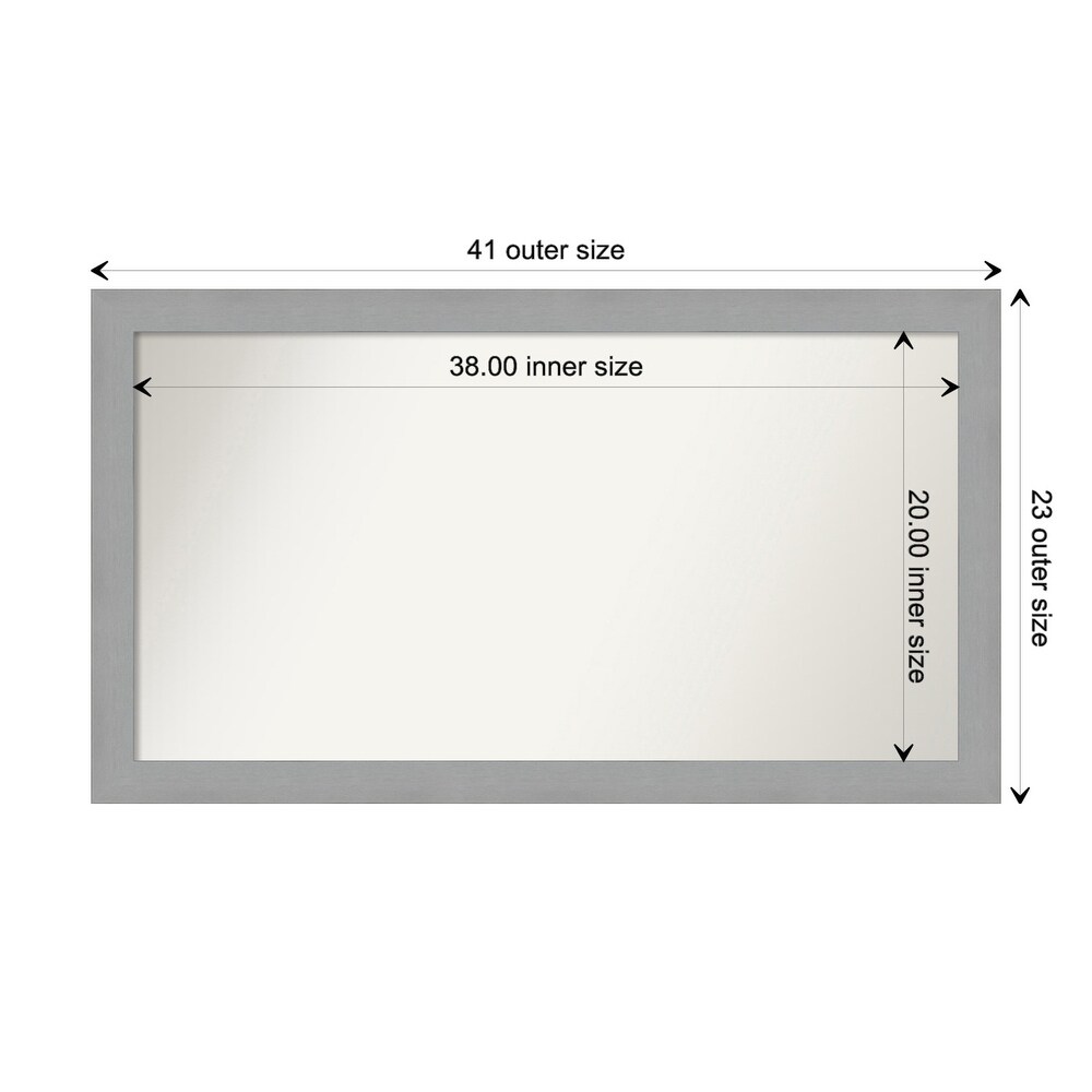 Choose Your Custom Size  23 in short side  Brushed Nickel Framed Bathroom Vanity Wall Mirror