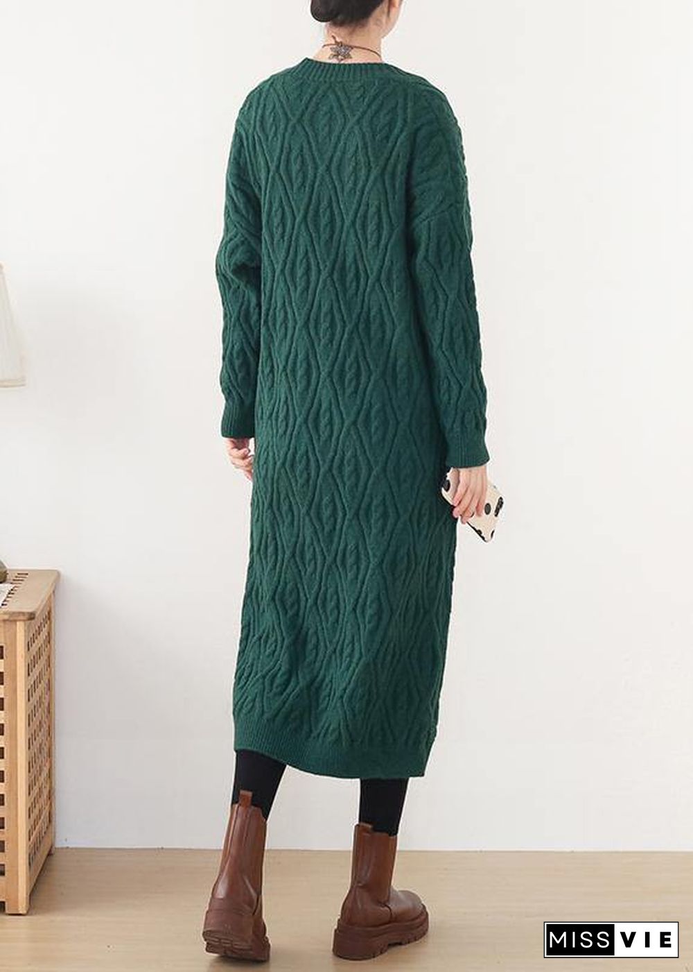 Cute spring knitwear fall fashion green wild sweater coat