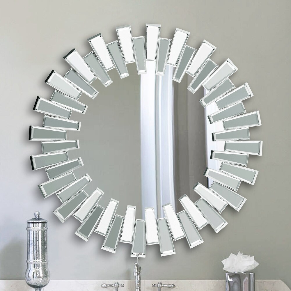 Modern Glass Round Bathroom Vanity Wall Mirror   25.5\