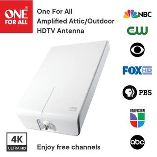 One For All Rural Line Pro Amplified Outdoor HDTV Antenna with Mounting Kit 17411