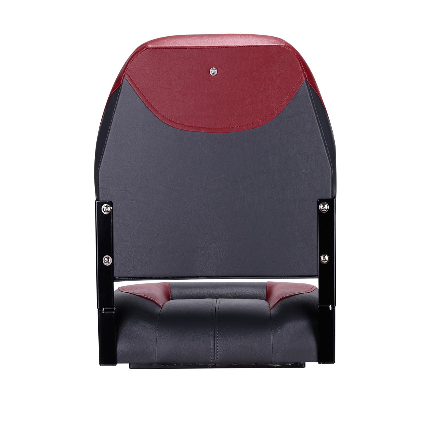 NORTHCAPTAIN Deluxe Charcoal/Wine Red Low Back Folding Boat Seat， 1 Seat