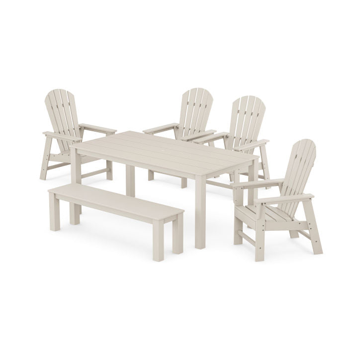 Polywood South Beach 6-Piece Parsons Dining Set with Bench PWS2314-1