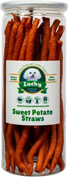 Lucky Premium Treats Sweet Potato Straws Dehydrated Dog Treats