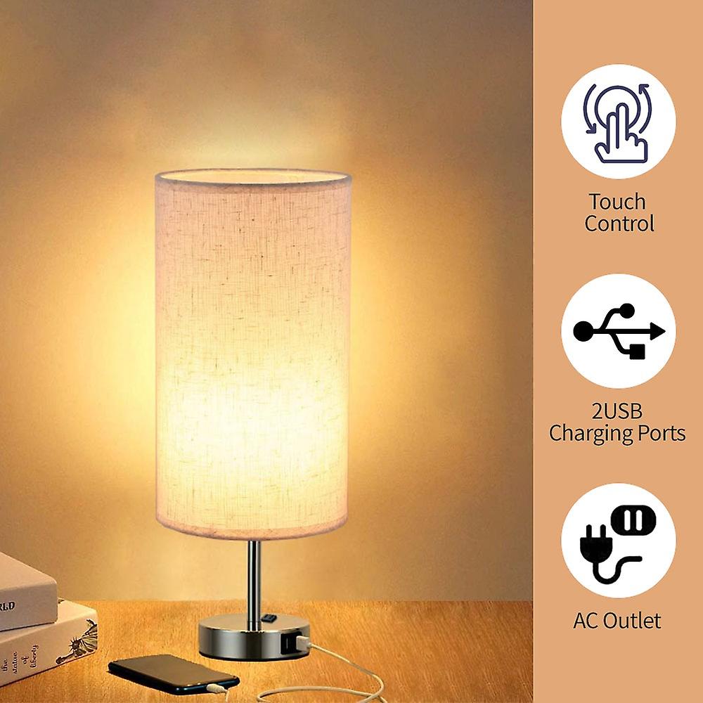 Cloth Cover Table Lamp 3 Level Touching Control Brightness Flexible Night Light Usb Rechargeable Eye-caring Table Light For Studying Reading